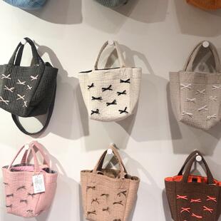 日本ayako包包可水洗S小号手提包女蝴蝶结托特包斜挎包纯棉帆布包