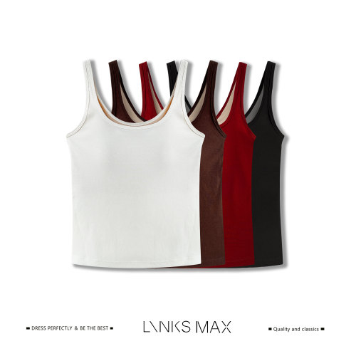 LINKS MAX【钱老板专属】零感裸肤修身吊带背心自带胸垫66435