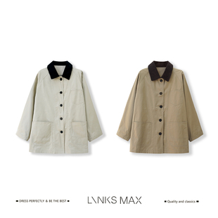 Links Max【钱老板专属】巴恩风高密长绒棉风衣外套59573