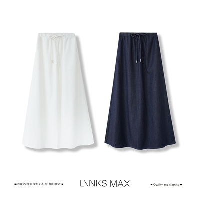 【钱老板专属】Links Max莱赛尔极简亲肤后开叉A版半身裙33438