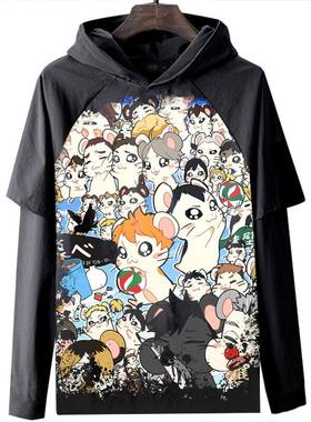 Haikyuu!! 排球少年 长袖T恤衣服数码印花亚马逊外贸