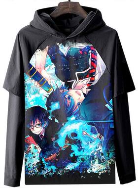 BLUE EXORCIST青之驱魔师长袖T恤衣服数码印花休闲亚马逊