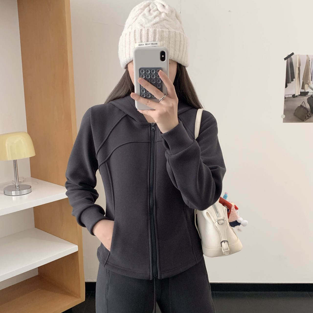 高级显瘦连帽运动外套女瑜伽防风