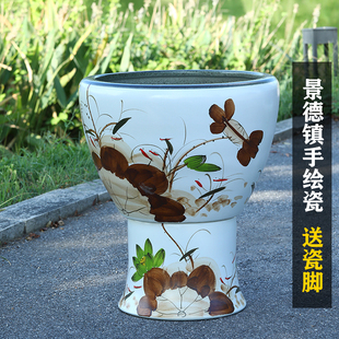 景德镇陶瓷鱼缸落地客厅大号盆乌龟缸睡莲碗莲养鱼养花缸盆缸庭院