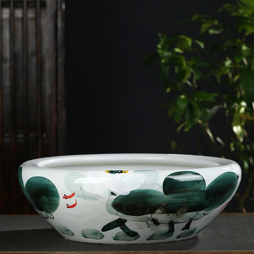 景德镇陶瓷鱼缸大号特大假山石盆