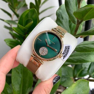 代购Anne Klein女士手表AK祖母绿ins小绿盘气质石英表3000GNGB