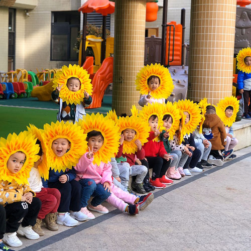 幼儿园向日葵头套太阳花脸套头饰