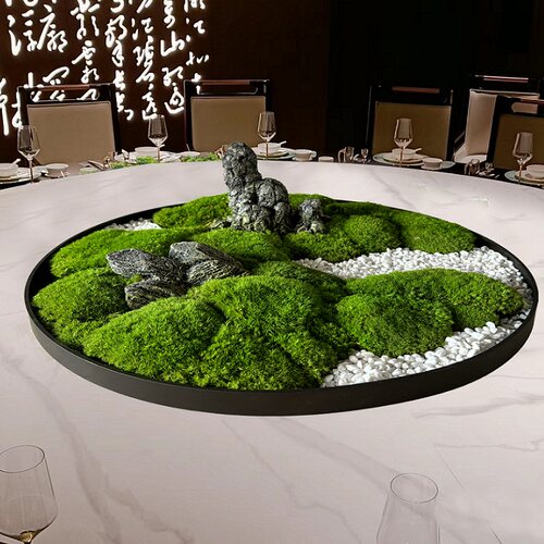酒店餐桌花永生苔藓景观