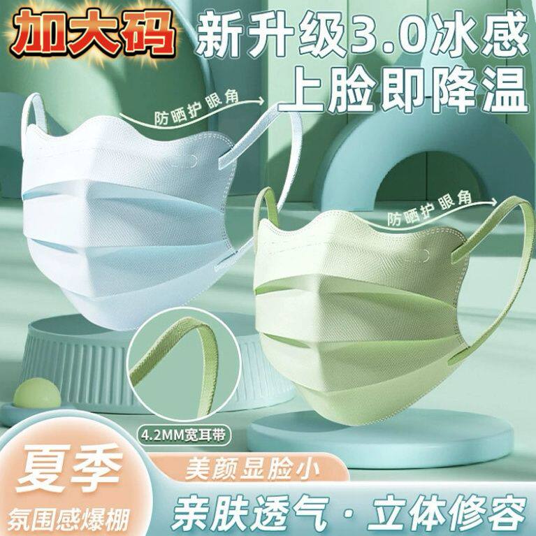 加大码蝶形口罩大号夏季防晒图片