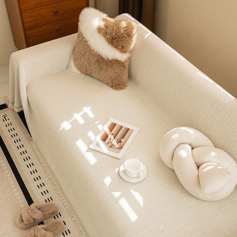 日系奶油风沙发盖布防滑沙发套罩2024新款沙发巾一整张全盖坐垫