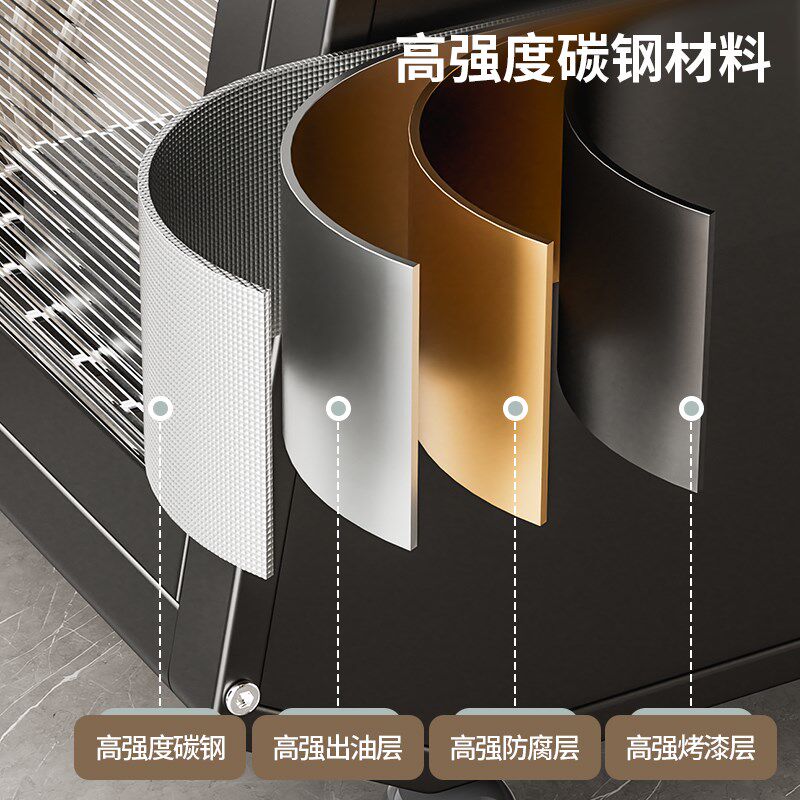 碗柜家用厨房放碗盘碗碟多层全密封餐具收纳柜双层台式小型沥水架