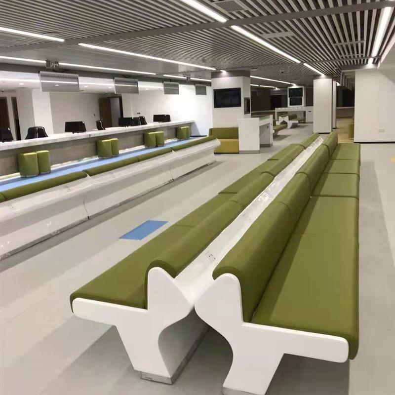 玻璃钢长排座椅商场美陈机场银行政务服务中心店铺公共休息椅