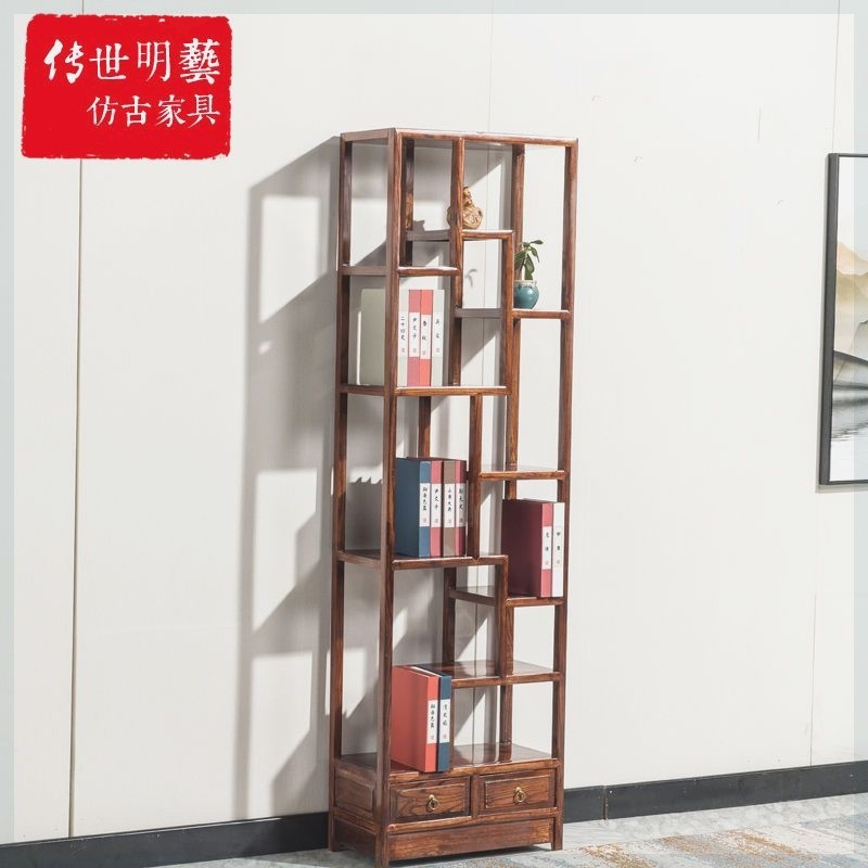 小尺寸博古架超窄博古架实木中式小号多宝格小型展示架书架花梨木