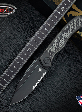 美国进口Microtech微技术ANAX锯齿版毒蜻蜓粉末钢战术便携折叠刀