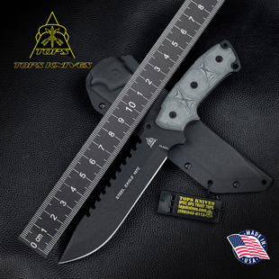 美国进口TOPS托普斯107C钢鹰户外高碳钢野营生存防卫装备战术直刀