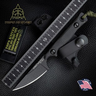 美国进口TOPS托普斯户外高碳钢露营求生战术装备防卫随身便携直刀