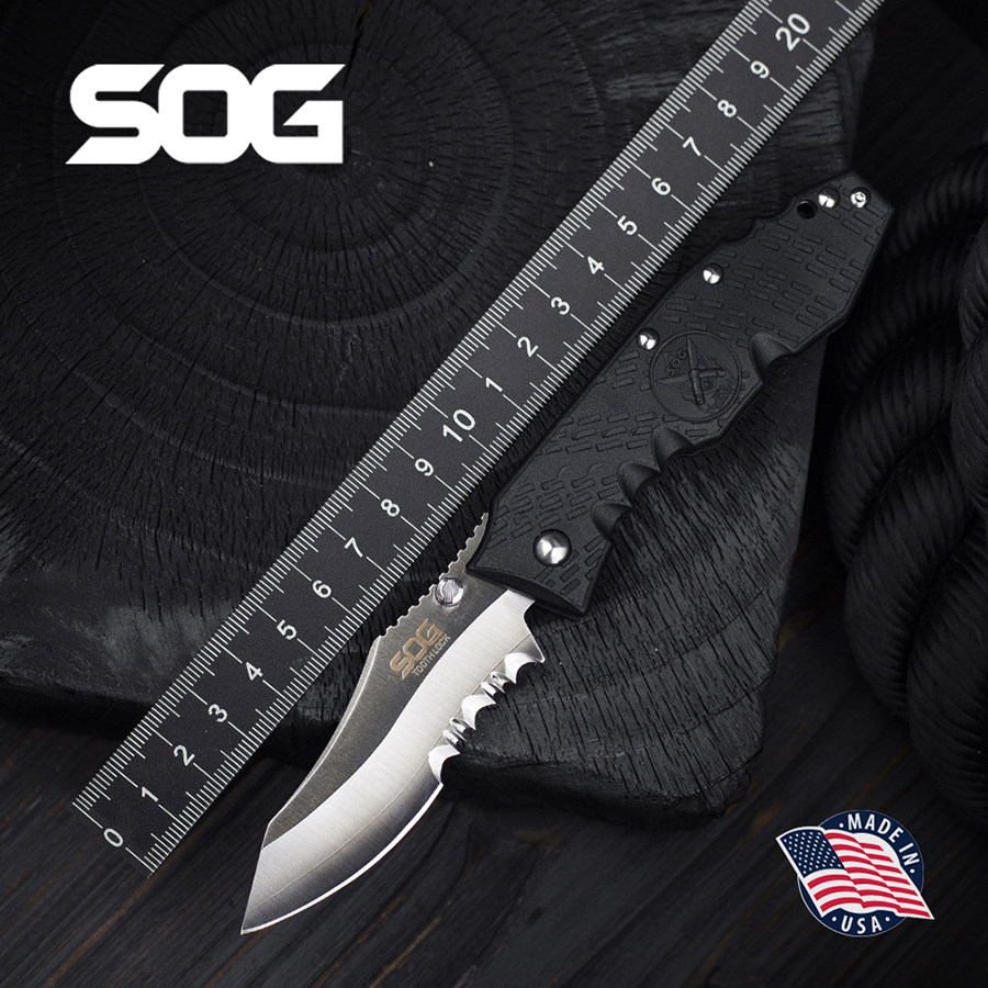 美国正品SOG索格TK-02户外VG10多功能战术防身装备野营便携折叠刀
