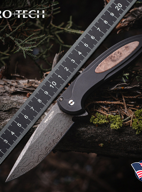 美国进口PROTECH超技术2025刀展定制限量大马士革钢EDC折叠刀收藏
