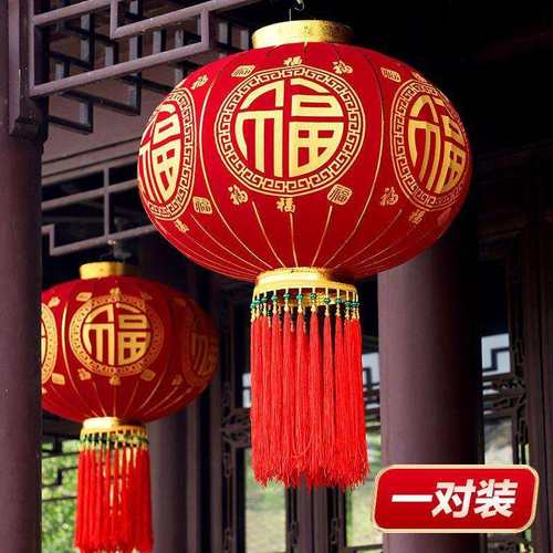 2026新款马年大红灯笼灯挂饰户外阳台大门口一对过年春节新年装饰