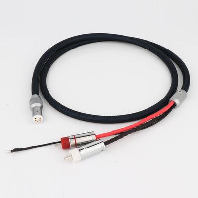 发烧LP黑胶唱臂信号线5Pin唱臂头转2RCAHIFI唱机镀银屏蔽音频线