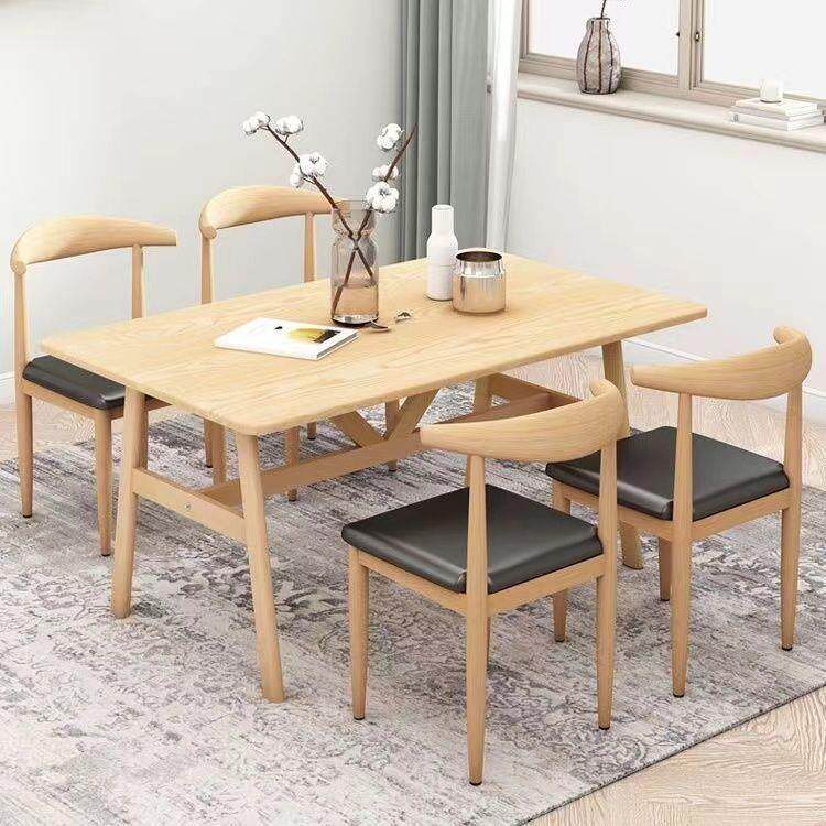家用小户型桌椅套装休闲餐厅咖啡厅桌椅组合家用饭桌餐桌长方新款