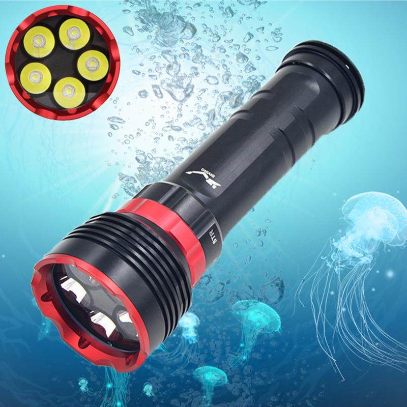 跨境热销DX5S潜水手电筒L2灯户外防水6节18650电池强光工厂直销