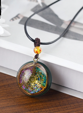 外贸天然水晶滴胶吊坠手工Orgone Energy项链跨境新品