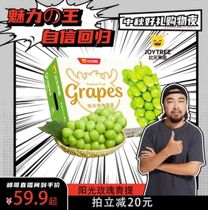 【峰哥直播间】欢乐果园阳光玫瑰青提3斤 新鲜晴王提子葡萄包邮