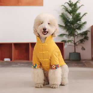 中国风大型犬衬衫外套秋冬保暖拉布拉多金毛边牧巨贵狗狗衣服潮牌