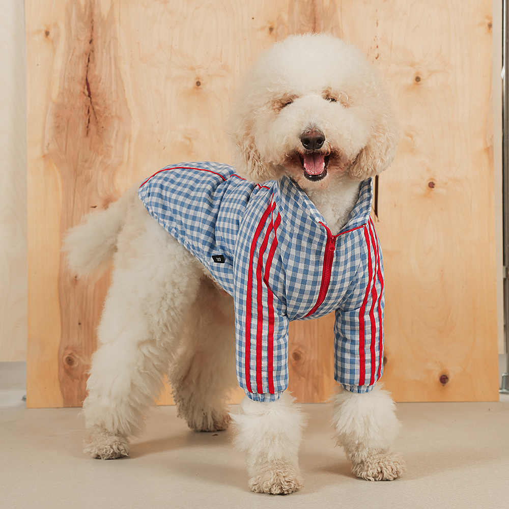 小清新格子狗狗衣服秋冬宠物外套