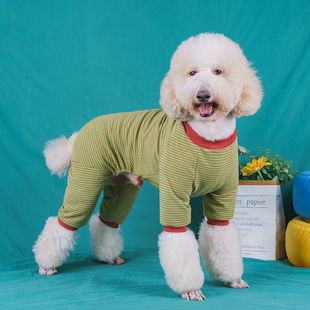 双面德绒大型犬衣服狗狗四脚衣秋冬条纹拉布拉多金毛萨摩巨贵衣服