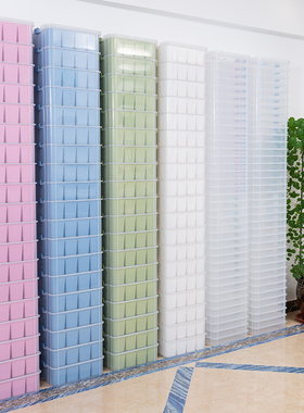 文玩珠子化妆品零食水宠分类大箱子透明塑料玩具磁力片多层收纳盒