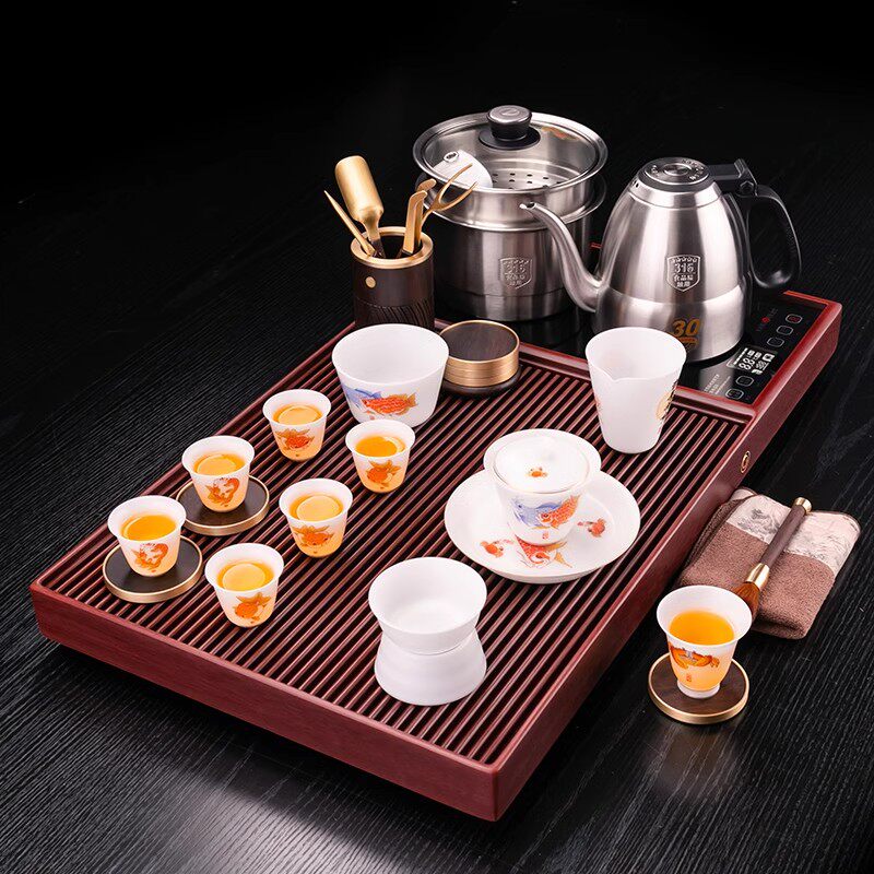 曾逸腾省大师功夫茶具套装办公室家用高档电木茶盘一体全自动茶台