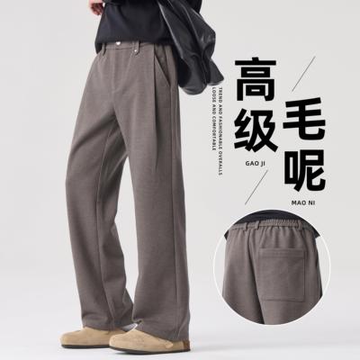 复古毛呢休闲裤男士秋冬