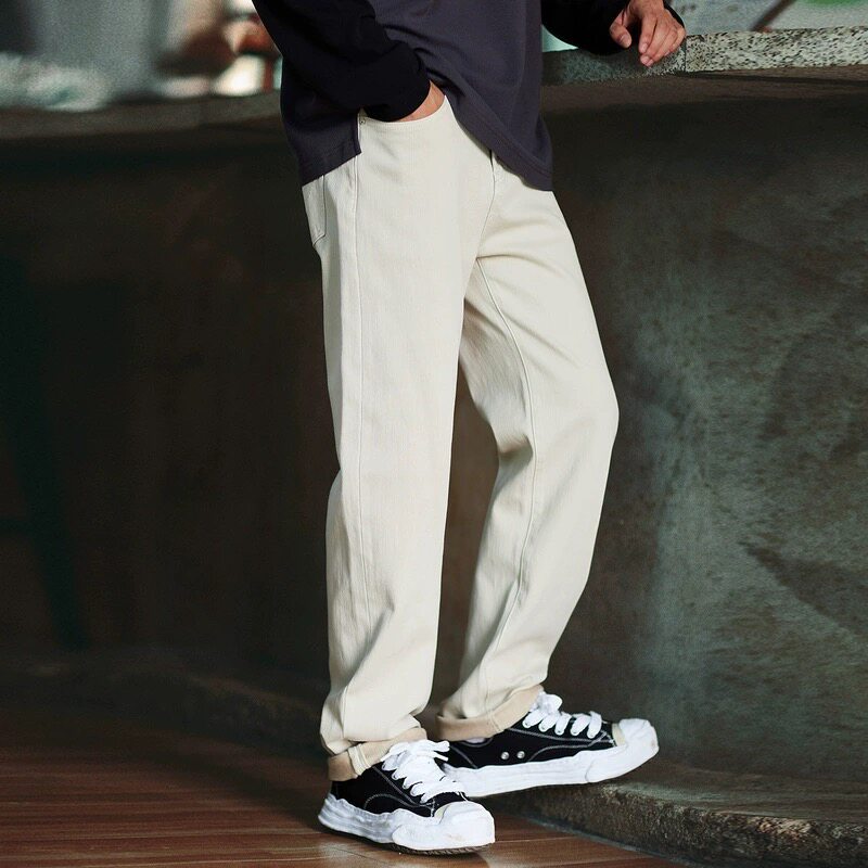 春秋美式复古白色牛仔裤男2025秋季新款cleanfit微宽松直筒休闲裤