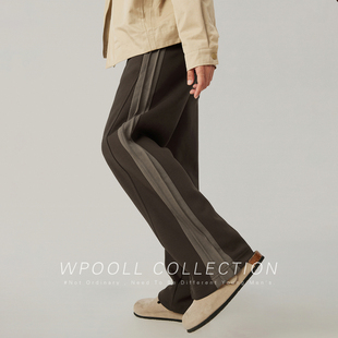 复古vibe加绒运动卫裤 重磅条纹宽松直筒休闲裤 美式 新款 男2025秋季