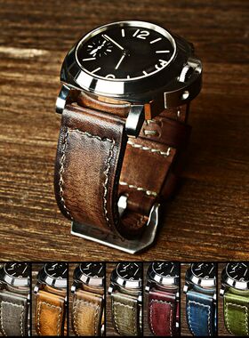 MC适用于沛纳海表带真皮手工定制做旧复古柔软男女款 PAM382 441