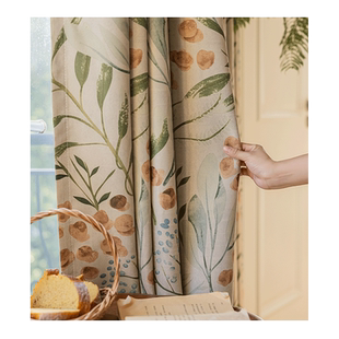 卧室窗帘挂钩式田园风2025年新款客厅美式全遮光布飘窗儿童房女gr