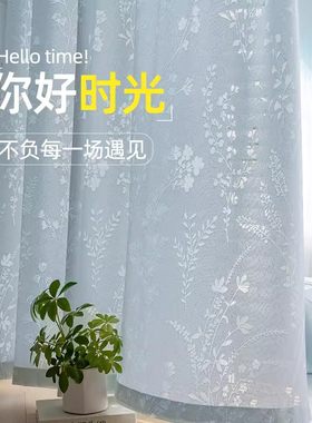 纱帘盛沫镂空花不透人法式客厅