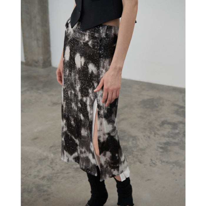 heemmi长裙直筒扎染亮片