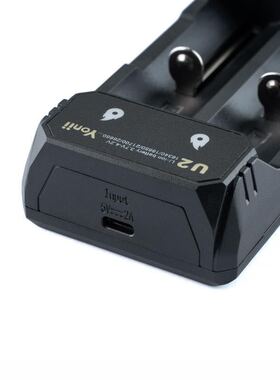 Yonii TC2 TypeC接口18650充电器3.7V26650双槽21700锂电池充电器