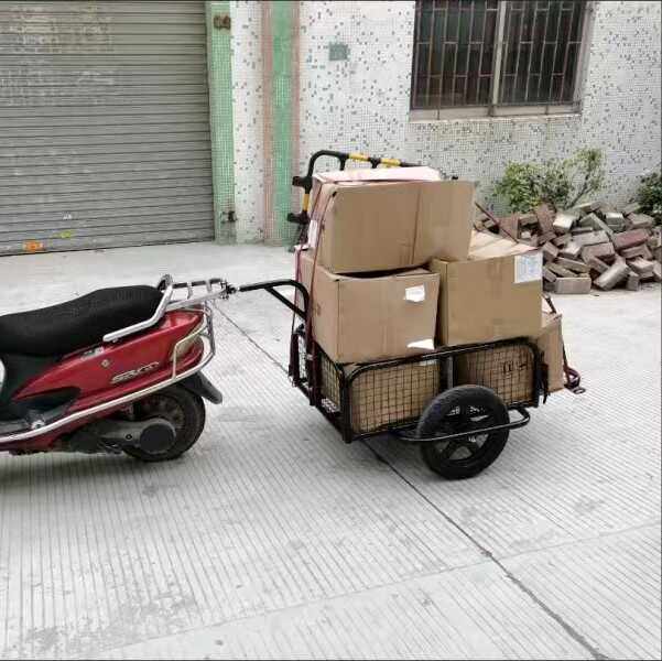 电动车拖车摩托车后挂式牵引车摆摊拉货旅行钓鱼带宠物兜风小车厢