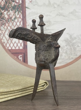 做旧老壳包浆乾隆杯复古中式收藏办公室书房展示古玩杂项礼品摆设