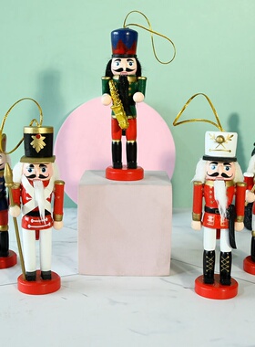 现货13CM套装萨克斯胡桃夹子圣诞装饰欧式一套套五家居摆件木偶人