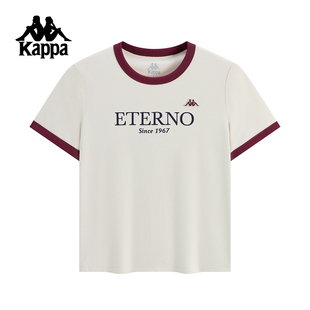 Kappa卡帕背靠背短袖女款2025新款夏季运动休闲凉感t恤索罗娜上衣