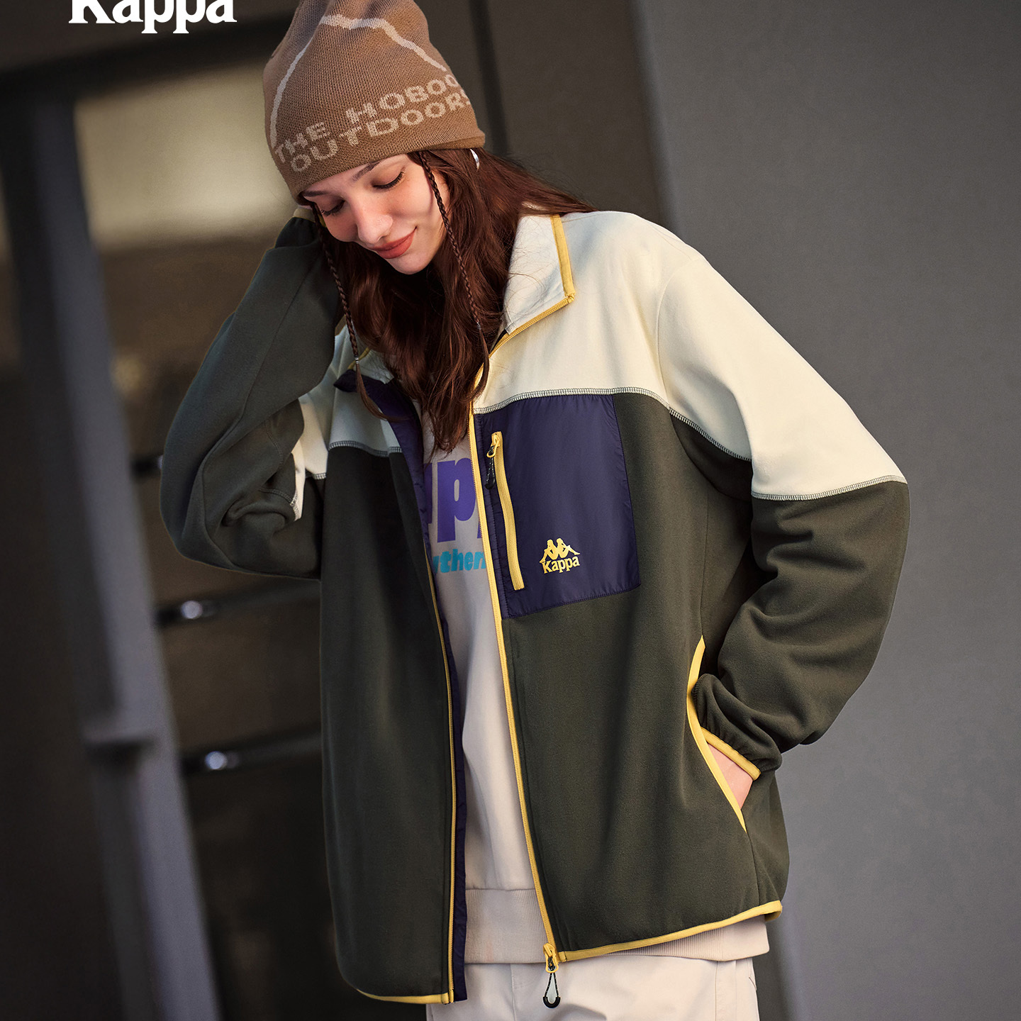 Kappa新款秋冬运动保暖抓绒衣