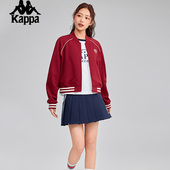Kappa卡帕背靠背运动外套春季 女复古针织夹克休闲上衣棒球服 新款