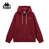 Kappa卡帕背靠背运动外套男2025新款 上衣女 纯棉连帽针织开身帽衫