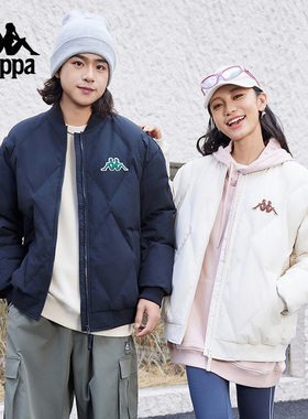Kappa卡帕背靠背2024新款冬季保暖羽绒服夹克外套男运动防寒服女