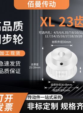 同步轮XL23齿宽11/14/16内孔10/12/14/156减速铝合金齿形同步带轮